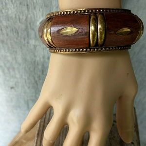 Chico's wooden bangle signed